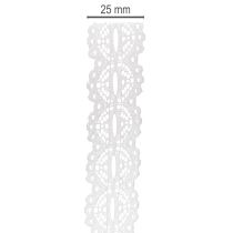 Produkt Dekoracyjna wstążka bawełniana z koronkowym wzorem na rolce do samodzielnego wykonania i dekoracji, szerokość 25 mm, długość 10 m