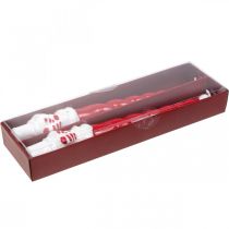 Produkt Świeczka stożkowa bałwanek bożonarodzeniowa czerwona 26cm 2szt