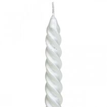 Produkt Świece stożkowe Świece skręcane Świece spiralne Srebrne 24cm 2szt