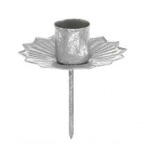 Produkt Spiczasty świecznik do przyklejenia, dekoracja adwentowa, świecznik srebrny, antyczny Ø7cm
