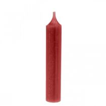 Produkt Świeca stożkowa czerwona świece w jednolitym kolorze rubinowa czerwień 120mm/Ř21mm 6 szt
