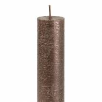 Produkt Świece stożkowe jednobarwne miedziane metaliczne 34mm×240mm 4 szt