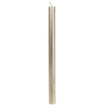 Produkt Świece stożkowe jednobarwne jasne złoto 21×240mm 12 szt
