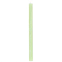 Produkt Świece stożkowe jednokolorowe limonkowo-zielone 21×240mm 12 szt