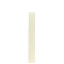 Produkt Świece stożkowe jednokolorowe kremowe 34mm x 240mm 4 szt