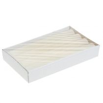 Produkt Jednokolorowe świece stożkowe w kolorze kremowym, 34 mm x 240 mm, 4 sztuki