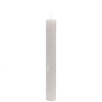 Produkt Świece stożkowe jednokolorowe szare 34mm x 240mm 4 szt