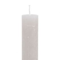 Produkt Świece stożkowe jednokolorowe szare 34mm x 240mm 4 szt