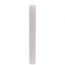 Produkt Świece stożkowe jednokolorowe szare 34mm x 300mm 4 szt
