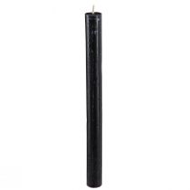 Produkt Świece stożkowe świece jednokolorowe czarne 21×240mm 12 szt