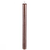 Produkt Świece stożkowe jednobarwne miedziane metaliczne 21×240mm 12 szt