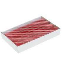 Produkt Jednokolorowe, czerwone świece stożkowe, 34 mm x 240 mm, 4 sztuki
