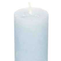 Produkt Świeca stożkowa niebieska do świeczników i dekoracji stołu, 34x240mm, 4 sztuki