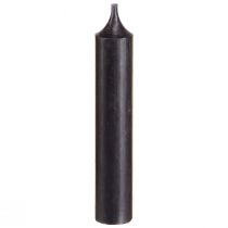 Produkt Świece stożkowe krótkie małe świeczki czarne 110mm Ø21mm 6 szt. pęczek