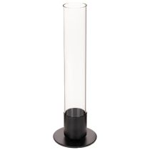 Produkt Świecznik stożkowy ze szklanym cylindrem. Prosty i ponadczasowy. 31 cm