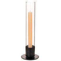 Produkt Świecznik stożkowy ze szklanym cylindrem. Prosty i ponadczasowy. 31 cm