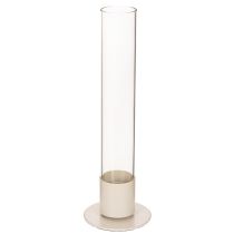 Produkt Nowoczesny świecznik stożkowy z cylindrem szklanym i podstawą, 31 cm