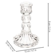 Produkt Przezroczysty świecznik, klasyczny design, dekoracja stołu, 12 cm, 2 sztuki