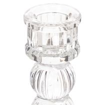 Produkt Przezroczysty świecznik, klasyczny design, dekoracja stołu, 12 cm, 2 sztuki