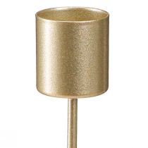 Produkt Świeczniki w kształcie patyczka, matowe złoto, do wkładania, Ø24mm, 11cm, 16 sztuk