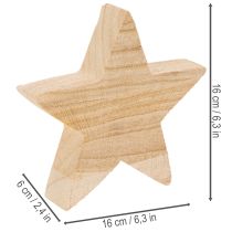 Produkt Rustykalny drewniany świecznik w kształcie gwiazdy na świece stożkowe, 16 cm