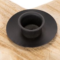 Produkt Rustykalny drewniany świecznik w kształcie gwiazdy na świece stożkowe, 16 cm