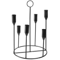 Produkt Świecznik metalowy na 6 świec, czarny, Ø20 cm, wys. 31 cm