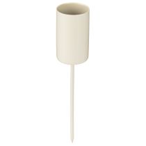Produkt Świecznik metalowy na patyku, beżowy, wys. 11 cm, 4 sztuki