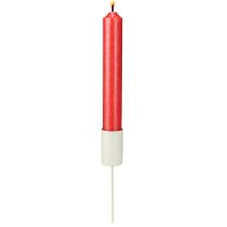 Produkt Świecznik metalowy na patyku, beżowy, wys. 11 cm, 4 sztuki