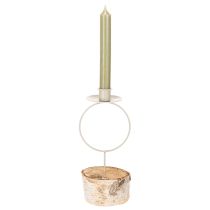 Produkt Świecznik z podstawą z drewna brzozowego i metalowym pierścieniem, 20 cm