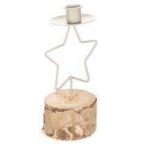 Produkt Świecznik w kształcie gwiazdy z drewnianą podstawą na świecę 20 cm