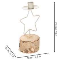Produkt Świecznik w kształcie gwiazdy z drewnianą podstawą na świecę 20 cm