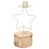 Produkt Świecznik w kształcie gwiazdy z drewnianą podstawą na świecę 20 cm