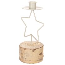 Produkt Świecznik w kształcie gwiazdy z drewnianą podstawą na świecę 20 cm