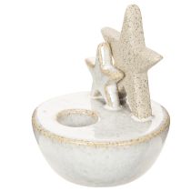 Produkt Ceramiczne świeczniki w kształcie gwiazdek, dekoracja świąteczna, 11 cm, 2 sztuki