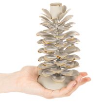 Produkt Świecznik w kształcie szyszki na świece stożkowe, 17 cm