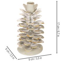 Produkt Świecznik w kształcie szyszki na świece stożkowe, 17 cm