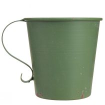 Produkt Stożkowy świecznik w stylu vintage, ozdobny metalowy zielony Ø11cm W11cm