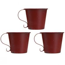 Produkt Świecznik stożkowy vintage kubek dekoracyjny w kolorze wina czerwonego Ø9,5cm W8cm 3szt