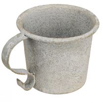 Produkt Świecznik stożkowy vintage kubek metalowy szary Ø7cm W6cm 2szt