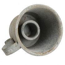 Produkt Świecznik stożkowy vintage kubek metalowy szary Ø7cm W6cm 2szt