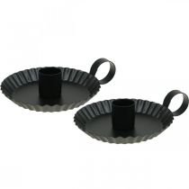 Produkt Świecznik metalowy świecznik w kształcie kija czarny Ø9,5cm 4 szt