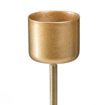 Produkt Świecznik w sztyfcie do zatykania matowe złoto Ø22mm W10,5cm 12 sztuk