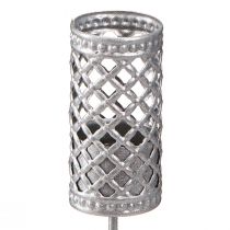 Produkt Świeczniki patyczkowe, srebrno-szare, Ø22mm, wys.10cm, 4 sztuki