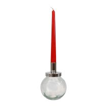 Produkt Świecznik w sztyfcie świecznik szklany metalowy srebrny Ø10,5cm 4szt