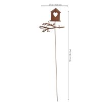 Produkt Domek dla ptaków z palika ogrodowego z sercem i gałęzią 100 cm