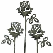 Metalowy kołek różany srebrnoszary, biały myty metal 20 cm × 8 cm 12 sztuk