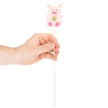 Produkt Ozdobna ozdoba kwiatowa w kształcie prosiaczka, drewno, 31 cm, 16 sztuk
