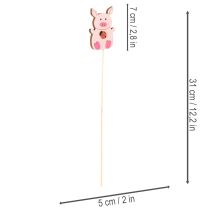 Produkt Ozdobna ozdoba kwiatowa w kształcie prosiaczka, drewno, 31 cm, 16 sztuk