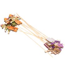 Produkt Drewniane dekoracje w kształcie strachów na wróble, różne kolory, 30 cm, 12 sztuk